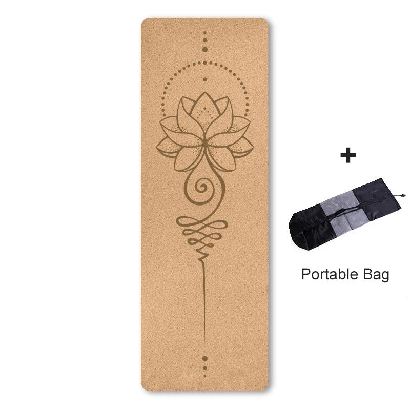 Non-Slip Cork Printed Yoga Mat