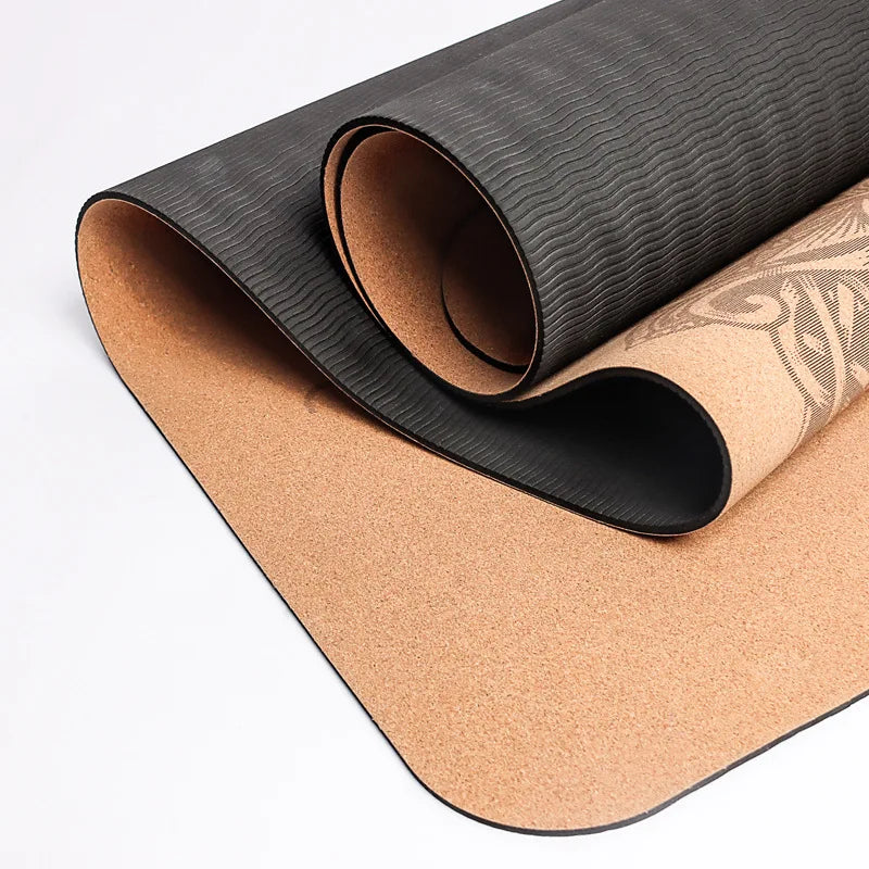 Non-Slip Cork Printed Yoga Mat