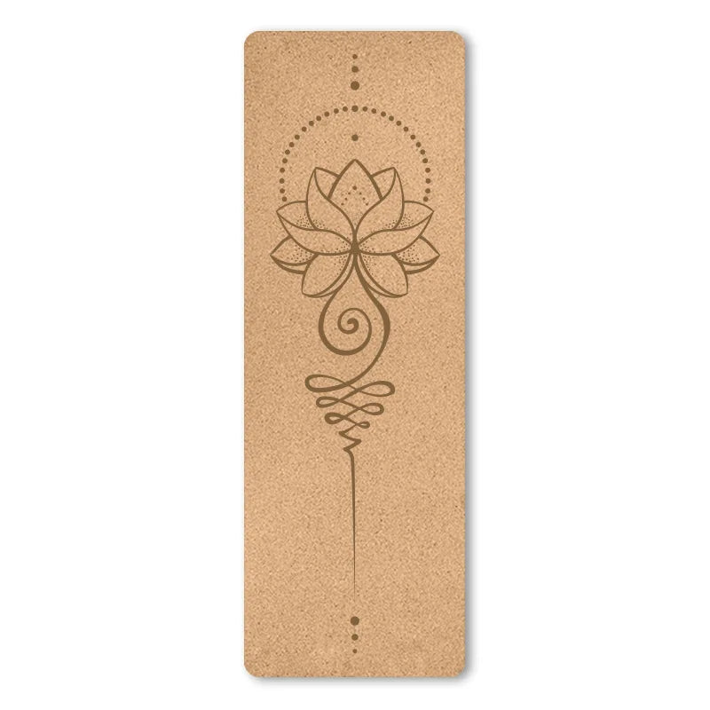 Non-Slip Cork Printed Yoga Mat