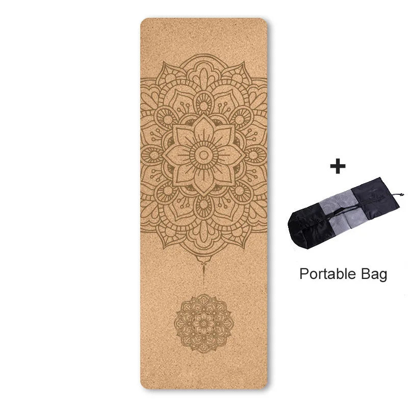 Non-Slip Cork Printed Yoga Mat